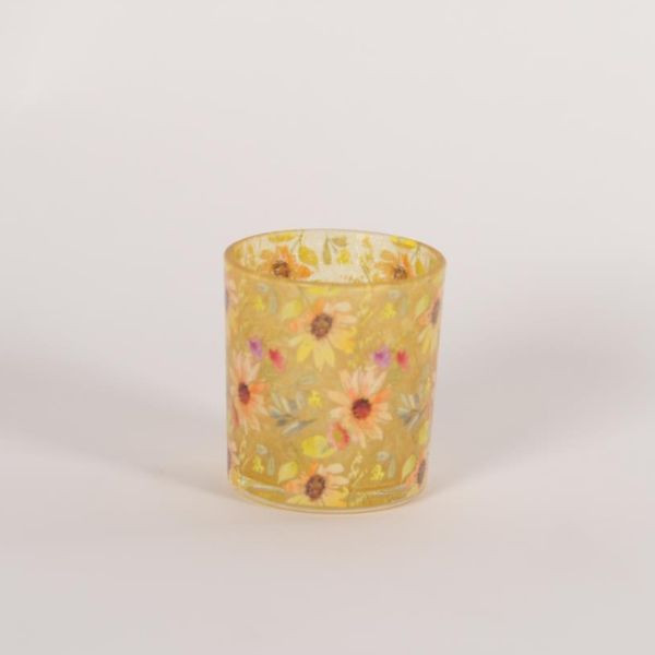 Glas zonnebloem motief - 8cm