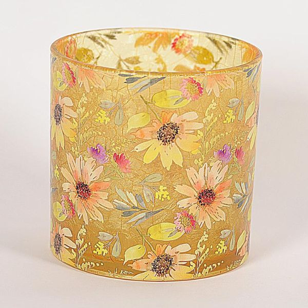 Glas zonnebloem motief - 15cm