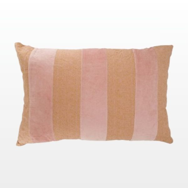 Kussen Streep katoen/velvet - 60x40 cm