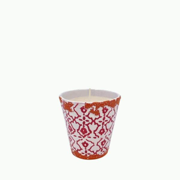 Keramieken pot met kaars 8cm