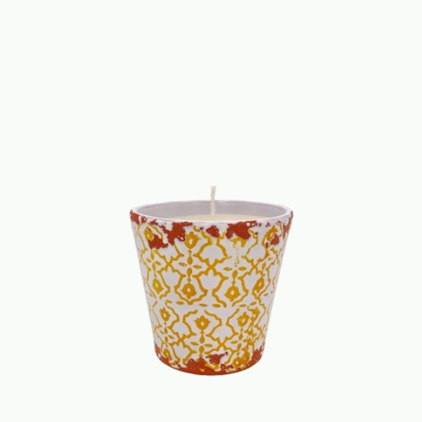 Keramieken pot met kaars 10cm