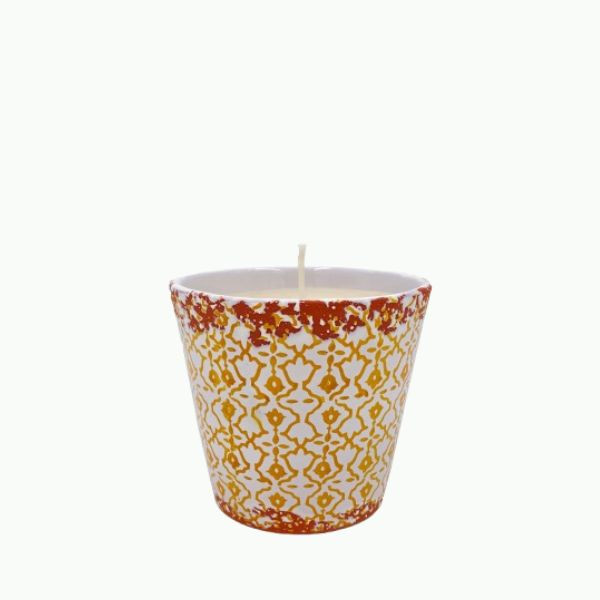 Keramieken pot met kaars 14cm