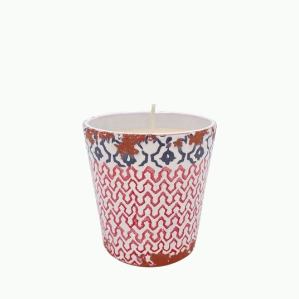 Rode pot met citronela kaars 10cm