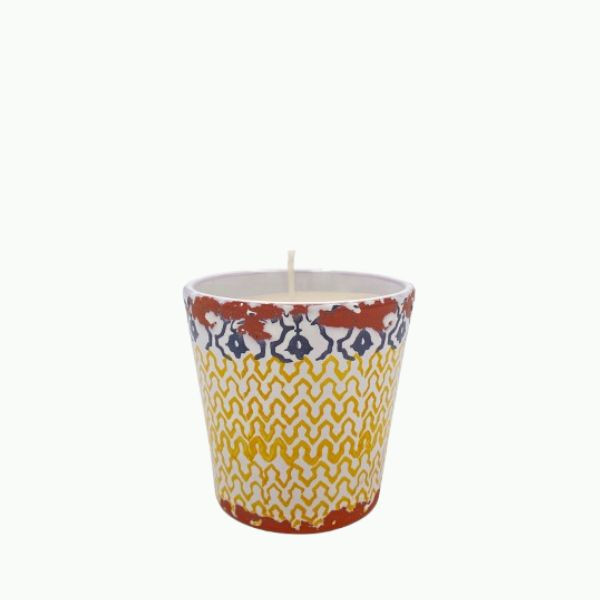 Gele pot met citronela kaars 10cm