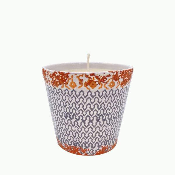 Grijze pot met citronela kaars 14cm