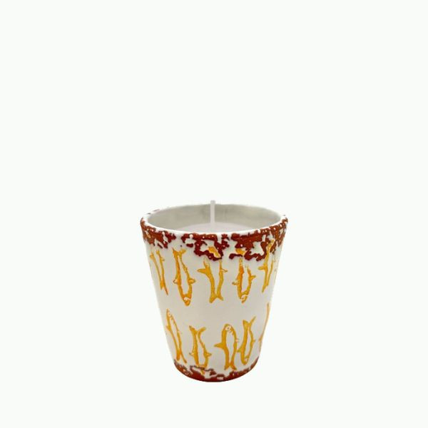 Pot Keramiek met kaars 8cm