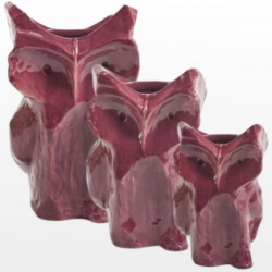 Owl Vase S - Aubergine