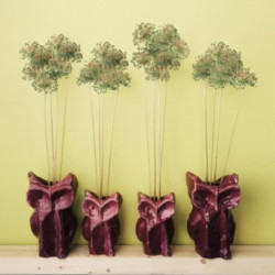 Owl Vase S - Aubergine