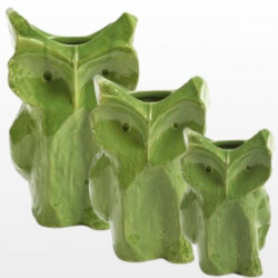 Owl Vase L - Green