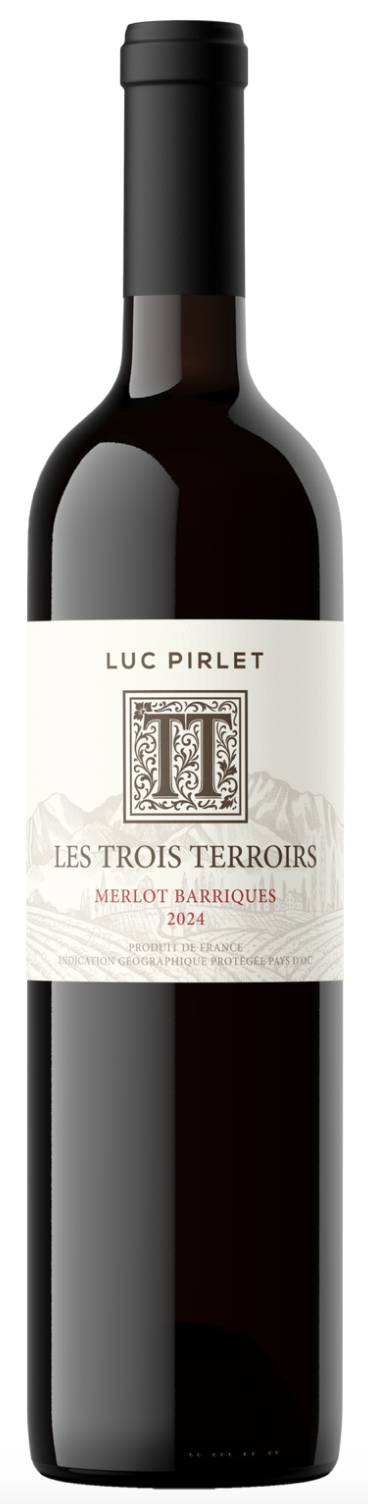 rode wijn Luc Pirlet 'Les Trois Terroirs 'Merlot Barriques