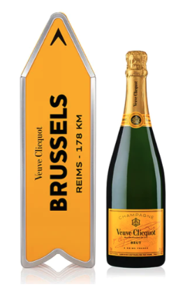 Champagne  brut Veuve Clicquot - Giftbox 'Yellow Label Brussels Arrow