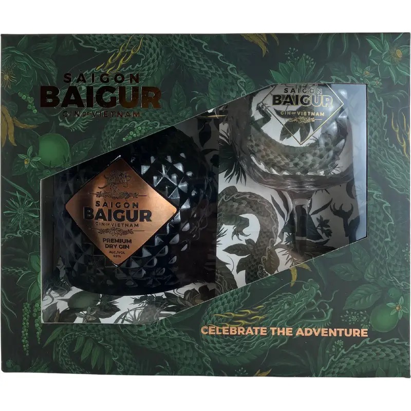 spirits Saigon Baigur Premium Giftpack + 2 glazen